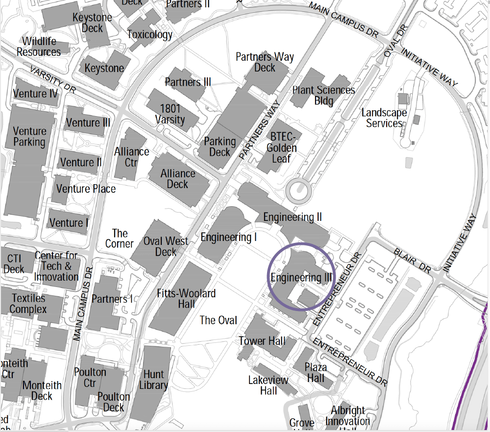 Map Showing the EB III Building Location