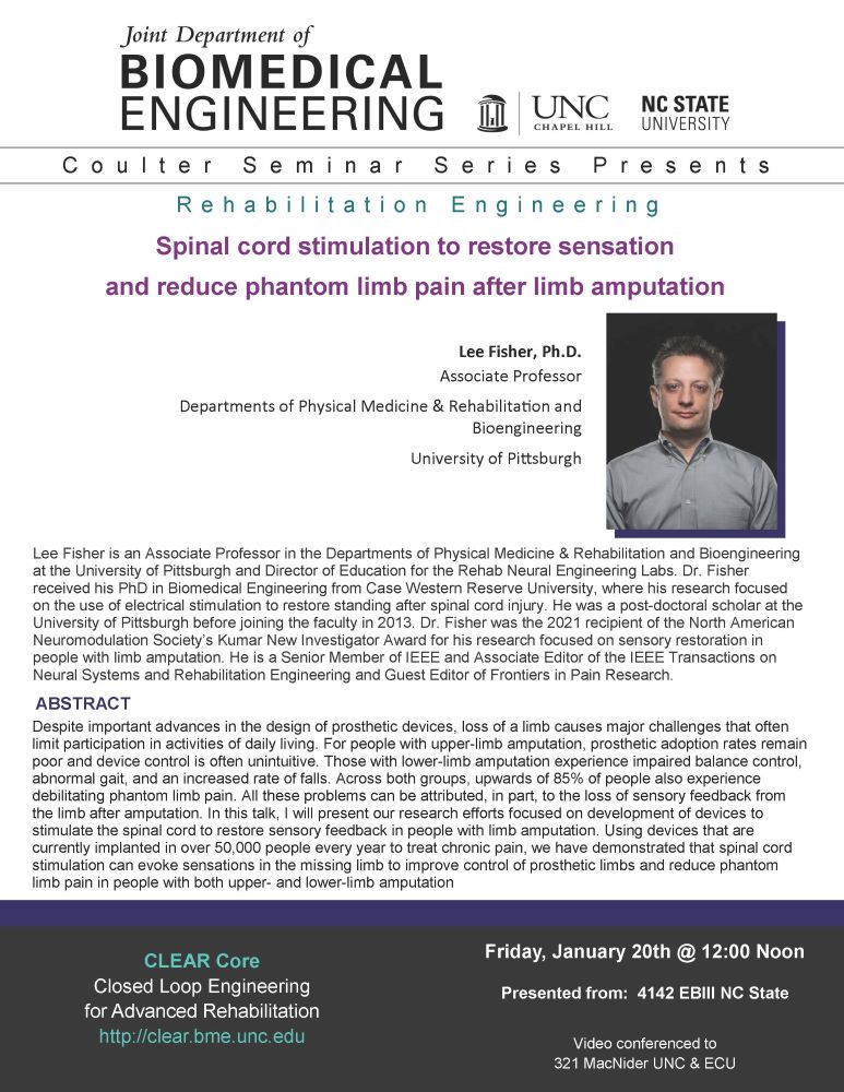 BME Seminar Series - Lee Fisher, PhD - Joint BME